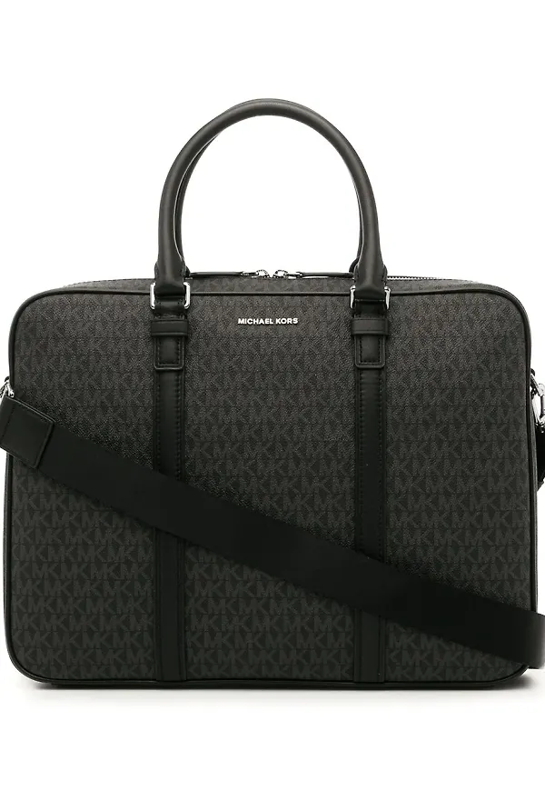 Michael Kors skinnportfölj med monogram - Svart