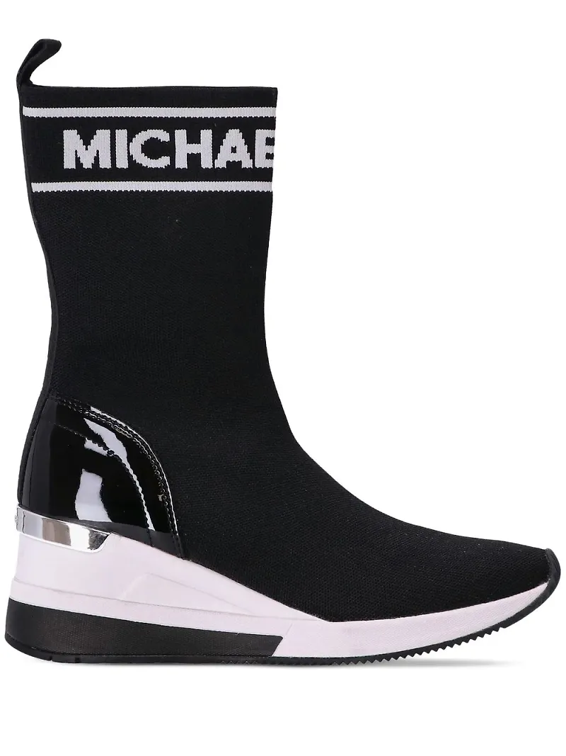 Michael Kors Skyler strumpsneakers med kilklack - Svart