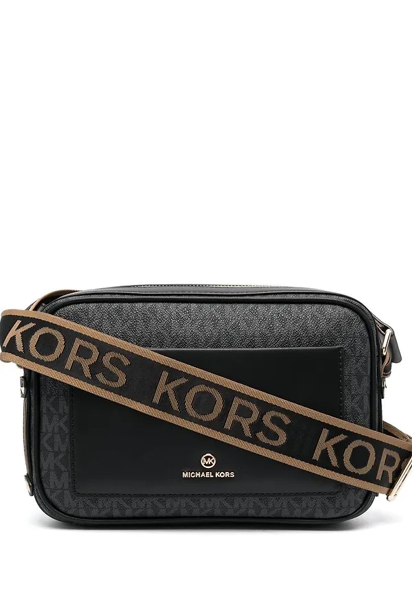 Michael Michael Kors axelremsväska med monogram - Svart
