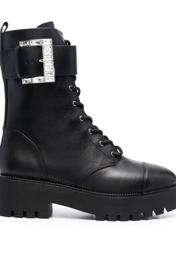 Michael Michael Kors Bryce militärkängor med spännen - Svart
