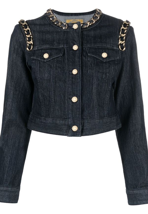 Michael Michael Kors chain-link detail denim jacket - Blå