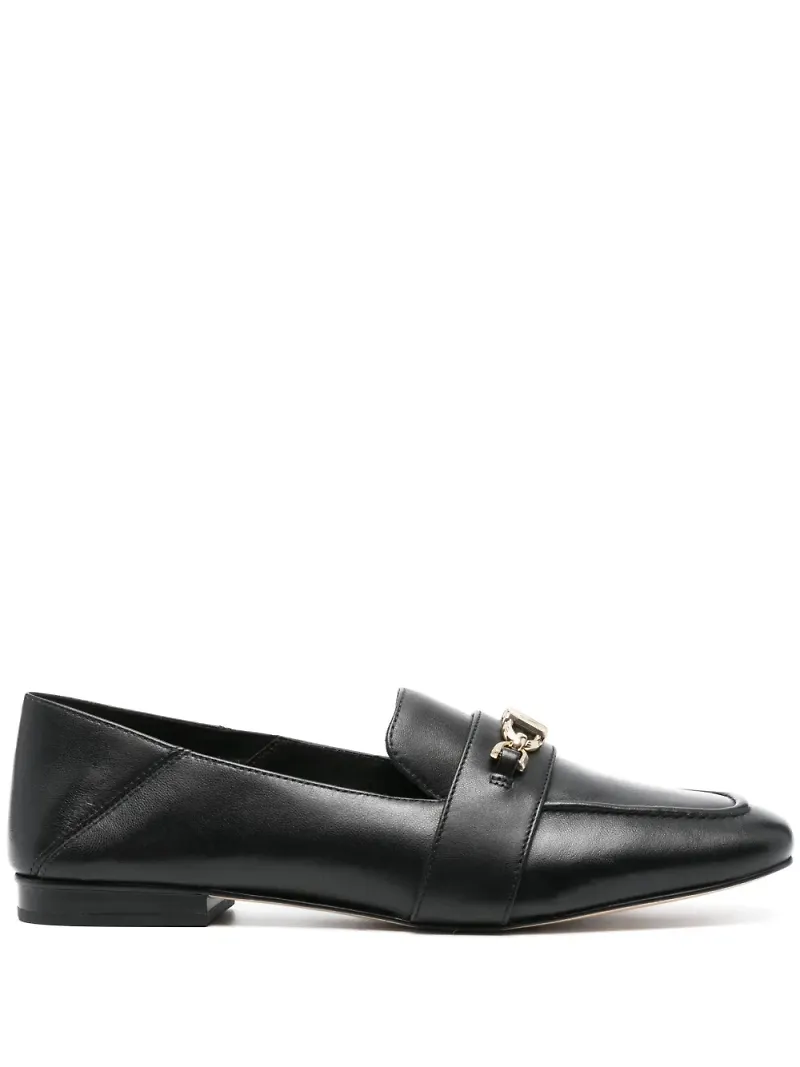 Michael Michael Kors läderloafers med logotypplakett - Svart