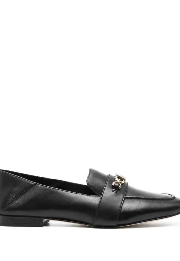 Michael Michael Kors läderloafers med logotypplakett - Svart