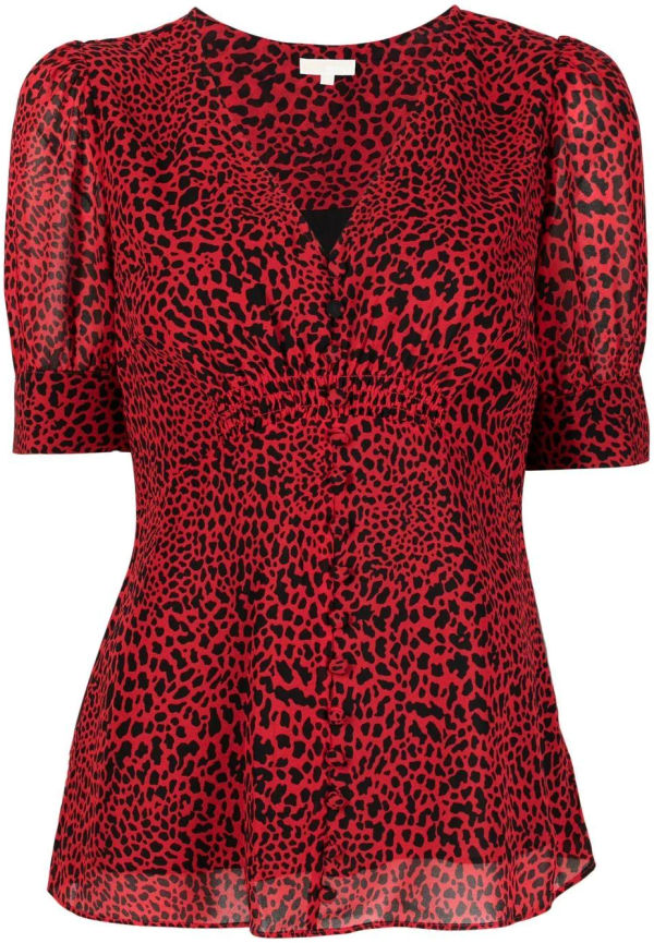 Michael Michael Kors leopardmönstrad blus - Röd