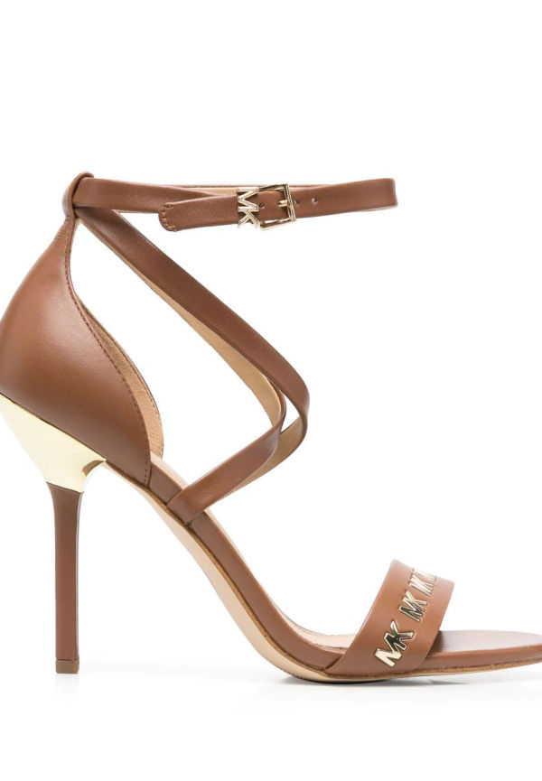 Michael Michael Kors lädersandaler med logotyp - Brun