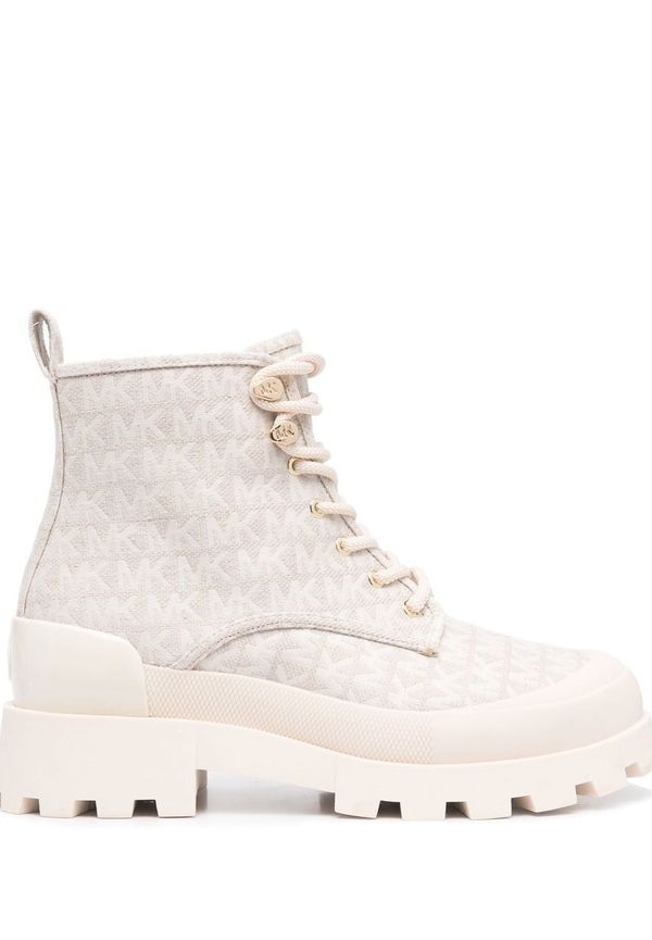 Michael Michael Kors läderstövlar med monogram - Neutral