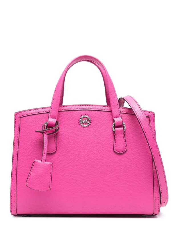 Michael Michael Kors läderväska med logotypplakett - Rosa