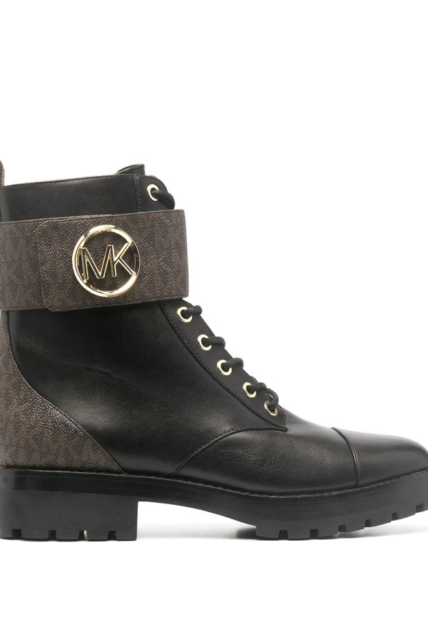 Michael Michael Kors militärkängor med logotyp - Svart