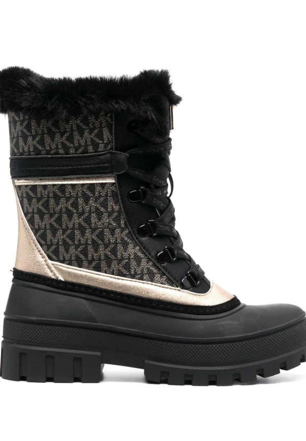 Michael Michael Kors Ozzie stövletter med logotyppanel - Svart