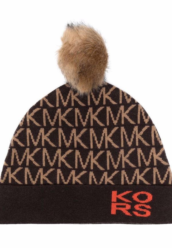 Michael Michael Kors stickad mössa med monogram - Brun