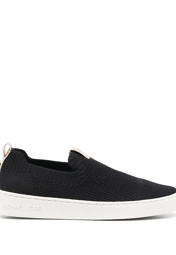 Michael Michael Kors stickade slip on-sneakers i stretch - Svart