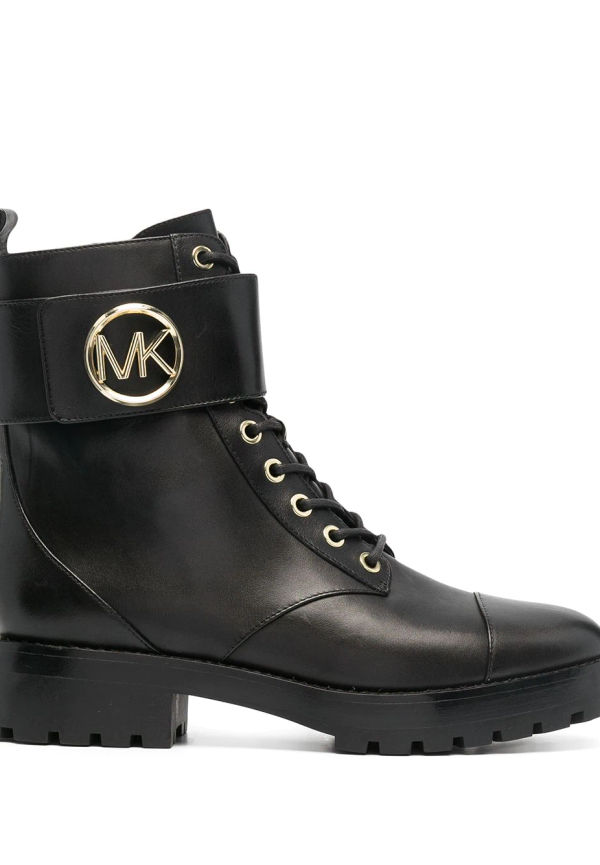 Michael Michael Kors Tatum militärkängor i läder - Svart