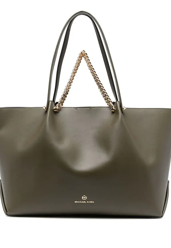 Michael Michael Kors totebag med logotypplakett - Grön