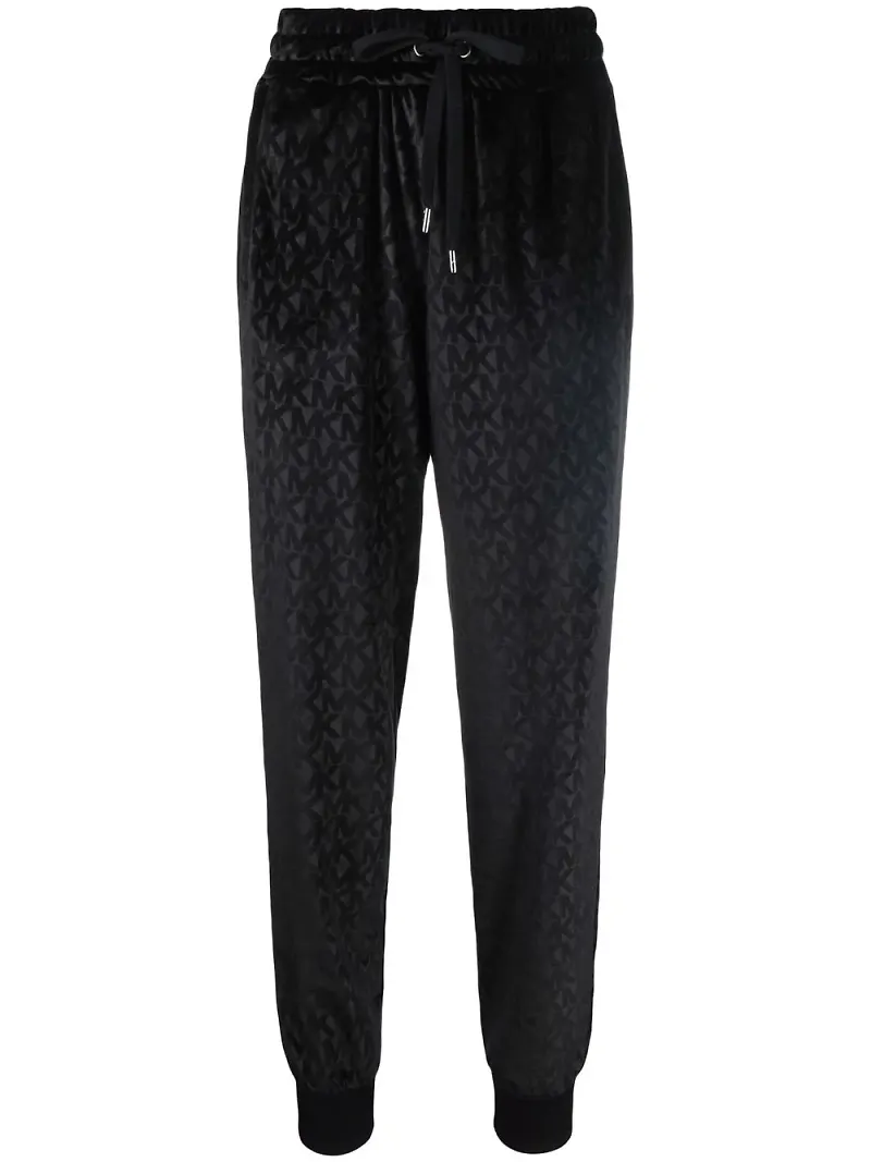 Michael Michael Kors trackpants i jacquard med monogram - Svart