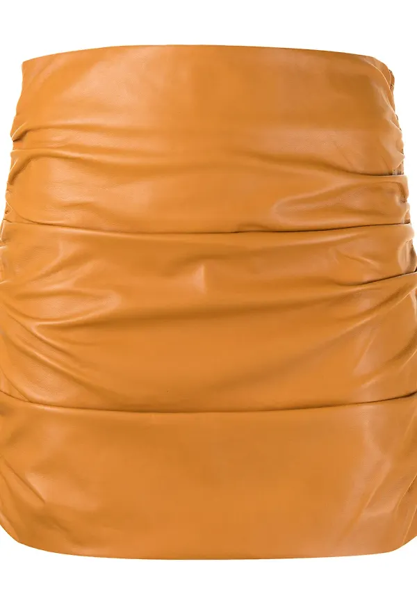 Michelle Mason minikjol med rysch - Orange