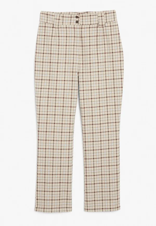 Mid-waist kick flare trousers - Beige