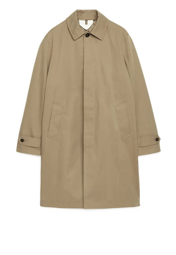 Mid Length Car Coat - Beige