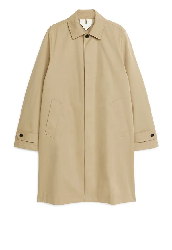 Mid-Length Car Coat - Beige