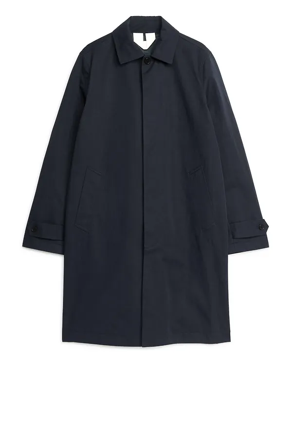 Mid-Length Car Coat - Blue