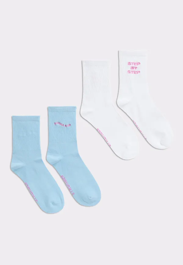 Mid Length Quote 2-Pack Strumpor