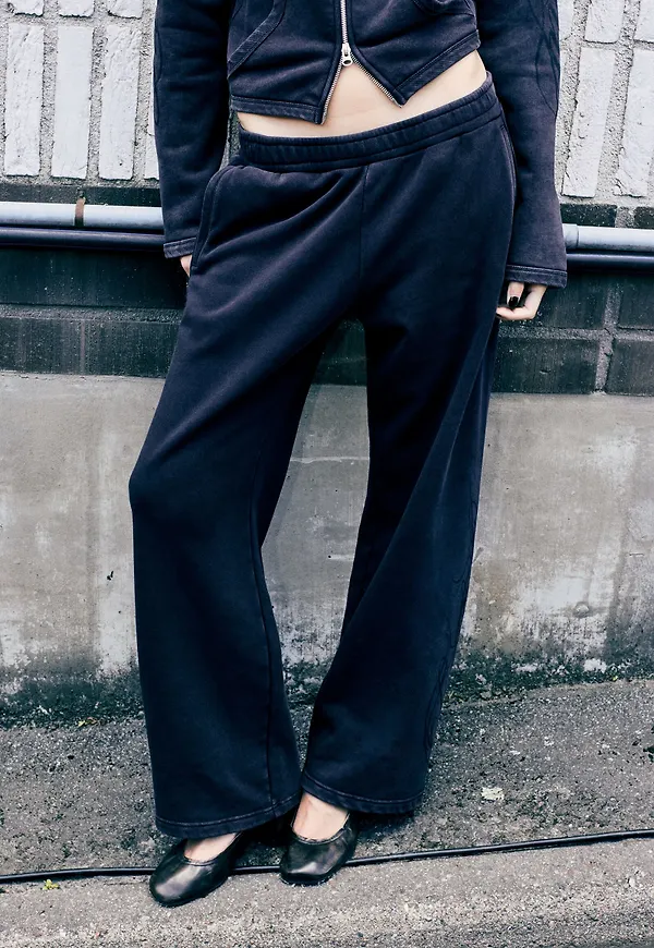 Mid-Rise Straight Printed Sweatpants