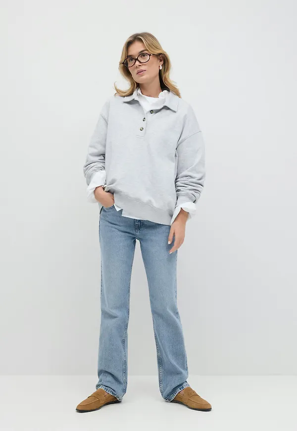 Gina Tricot - Mid straight jeans - straight jeans - Blå - 34 - Dam