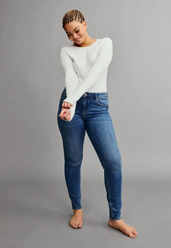 Mid waist skinny jeans