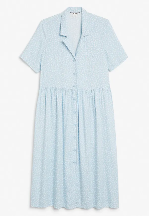 Midi button-up dress - Blue