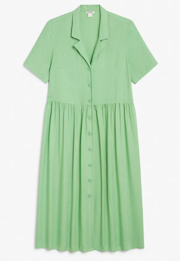 Midi button-up dress - Green