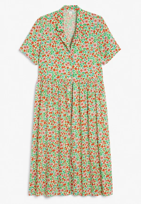 Midi button-up dress - Yellow