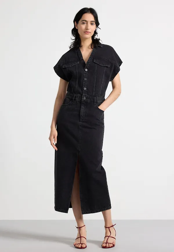 Midi klänning i denim