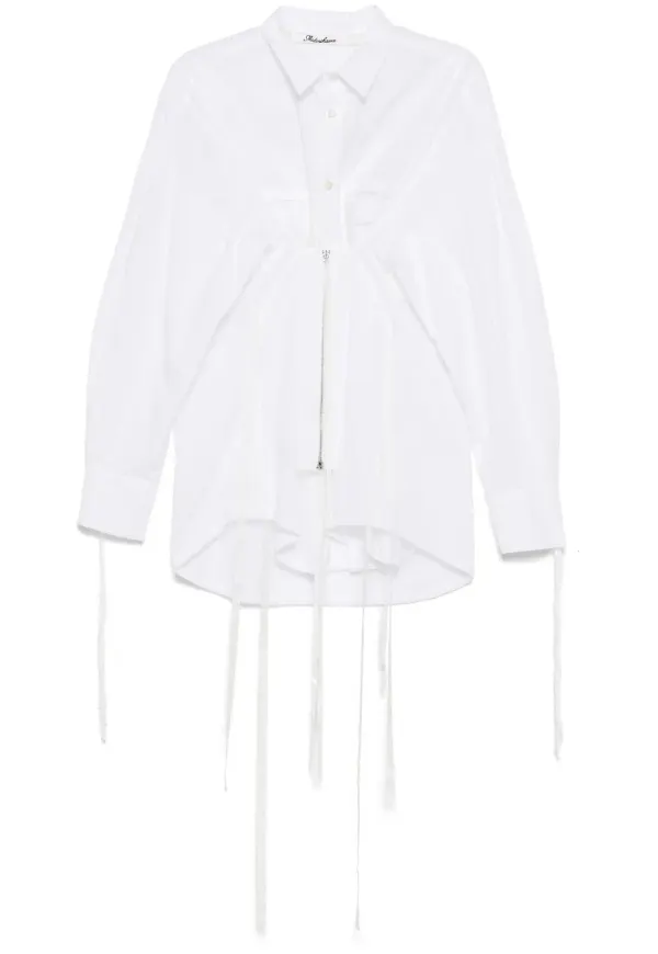 midorikawa blus med fransdetalj - Vit