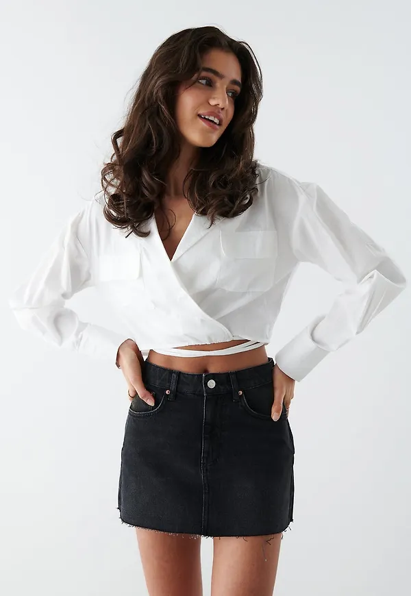 Mini denim skirt