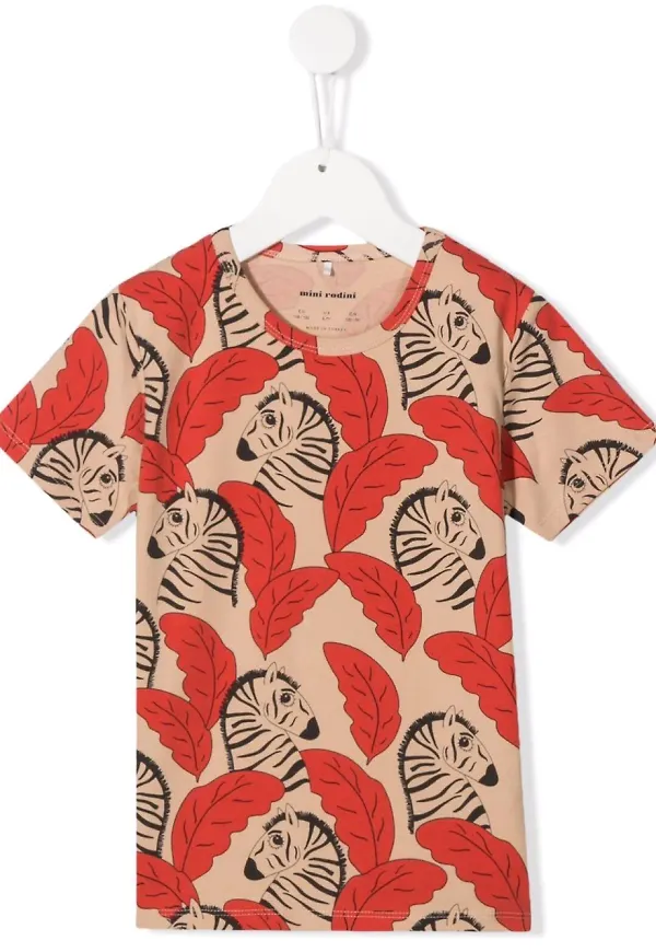 Mini Rodini zebramönstrad t-shirt - Neutral