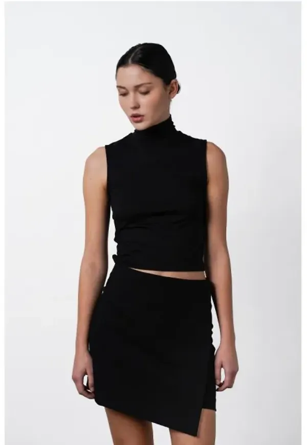 Mini Wrap Skirt - Black
