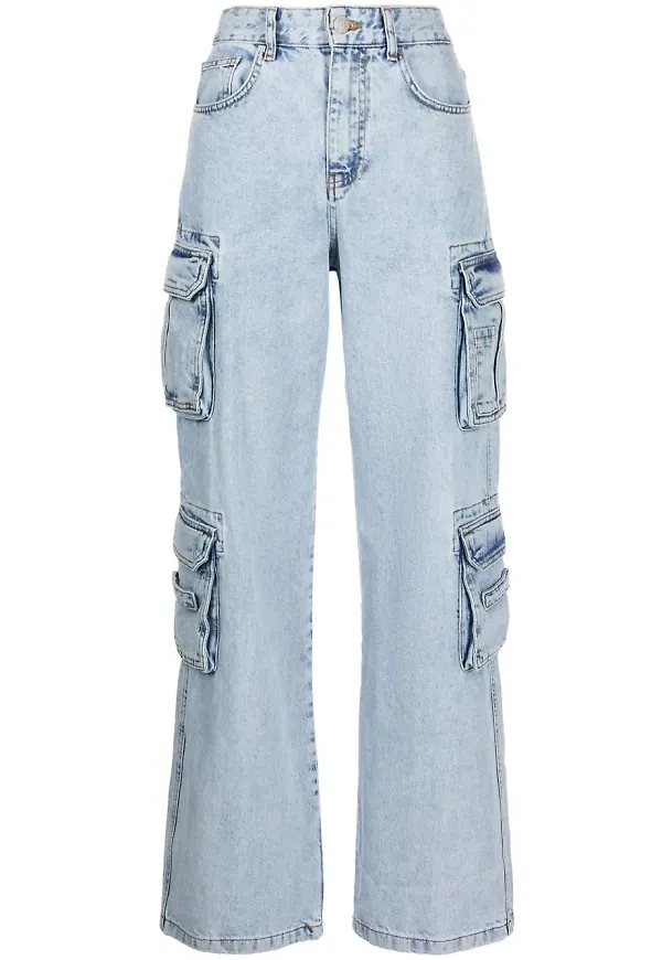 MISBHV Skater jeans med låg midja - Blå