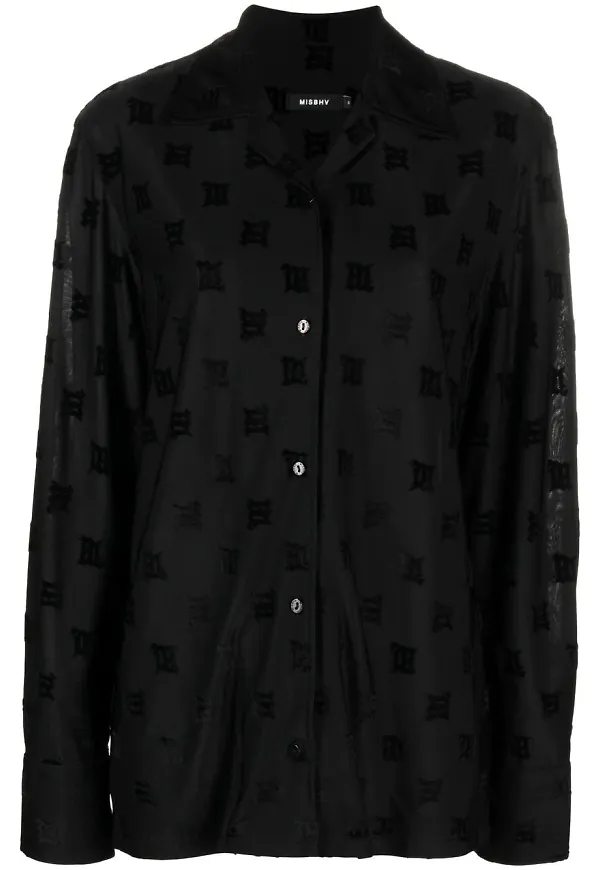MISBHV velourskjorta med innerrem - BLACK