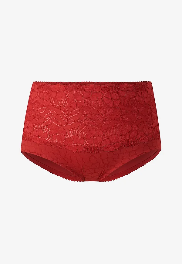 Miss Mary of Sweden - Maxitrosa Jacquard & Lace Pantie Girdle - Röd