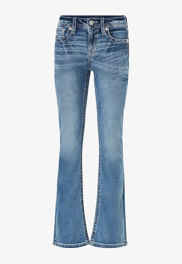 Miss Me - Jeans Trinity Wing Bootcut Jeans - Blå