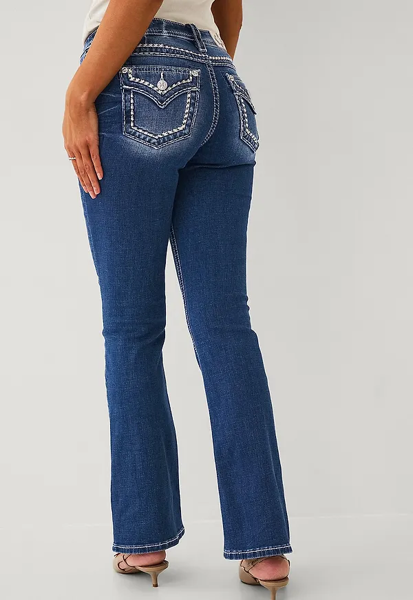 Miss Me - Jeans Cora Stitched Bootcut Jeans - Blå