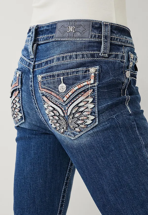 Miss Me - Jeans Wing Pocket Bootcut Jeans - Blå