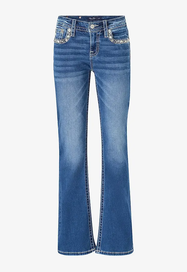 Miss Me - Jeans Brione Border Bootcut Jeans - Blå