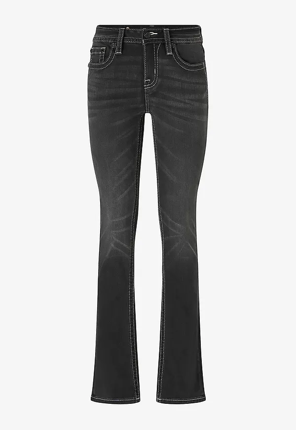 Miss Me - Jeans Ziven Wing Stitched Bootcut - Svart