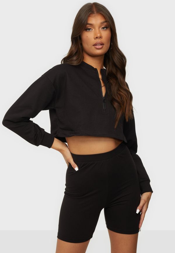 Missguided - Playsuits - Coord Half Zip Sweat Cycling Short Set - Jumpsuits - Playsuits