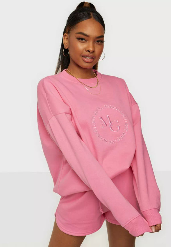 Missguided - Sweatshirts - Pink - Deep Rib Sweatshirt - Tröjor - sweatshirts