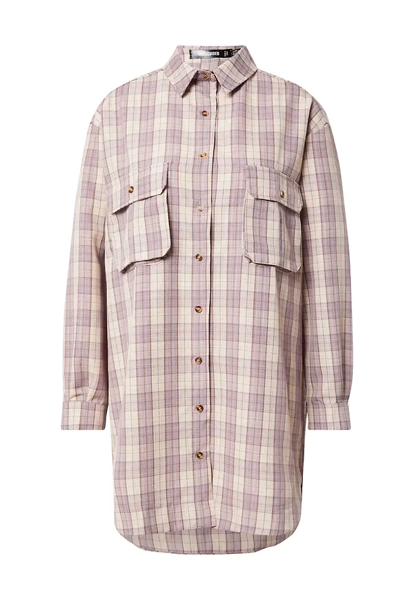 Missguided Skjortklänning kräm / brun / lila