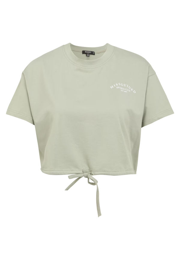 Missguided T-shirt ljusgrön / vit