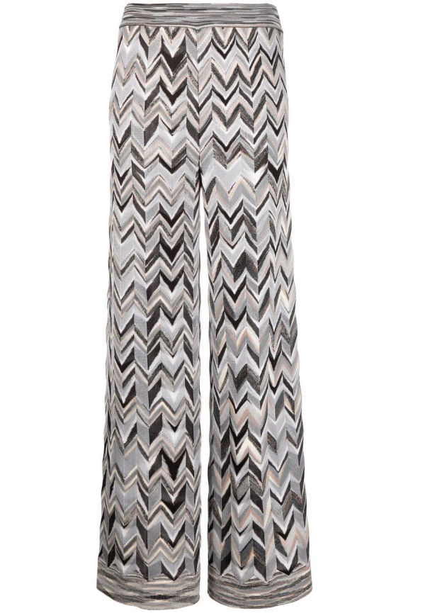Missoni chevronmönstrade stickade byxor - Grå