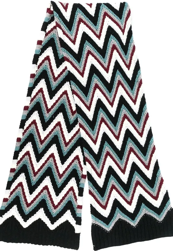 Missoni chevronstickad halsduk - Svart