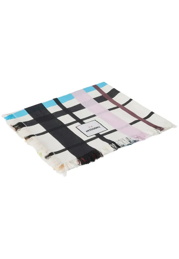 Missoni Home Scozzese skotskrutig strandhandduk - Vit